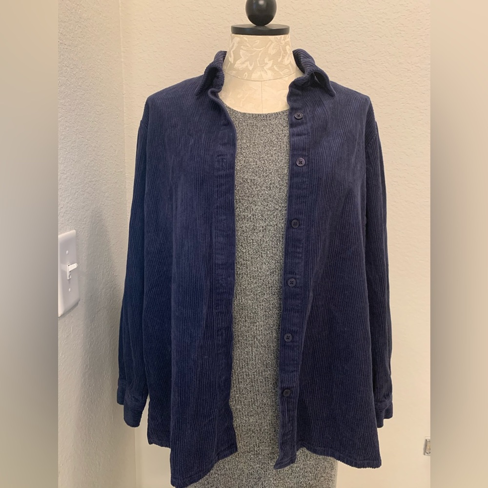 Navy corduroy shacket